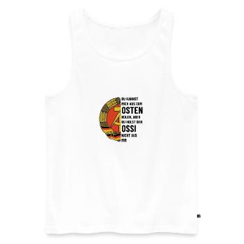 DDR Wappen, Osten, Ossi Geschenk - Männer Premium Bio Tank Top - Weiß - Vorne - Michal (187cm)