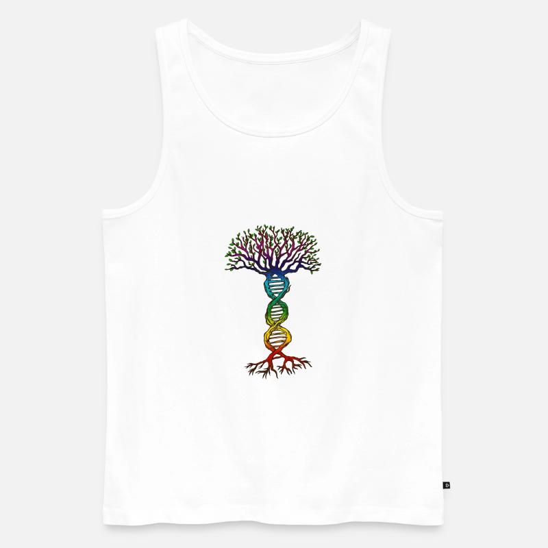 Chakra DNA Baum des Lebens. - Männer Premium Bio Tank Top - Weiß