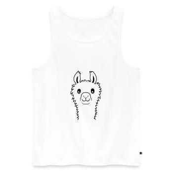 Design Niedliches Alpaka - Männer Premium Bio Tank Top - Weiß - Vorne - Michal (187cm)