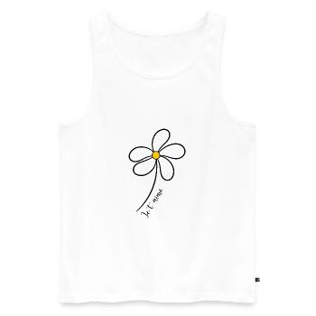 ICH LIEBE DICH. ICH LIEBE DICH. LIEBE. LIEBE. HERZ. BLUME - Männer Premium Bio Tank Top - Weiß - Vorne - Michal (187cm)