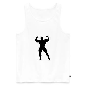 Bodybuilding Muscles Weights Strong man's body - Men's Premium Organic Tank Top - white - Front - AI Model Male 178 light (178cm)