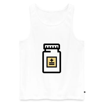 Tablettendose für Pillen und Medikamente - Männer Premium Bio Tank Top - Weiß - Vorne - AI Model Male 178 light (178cm)