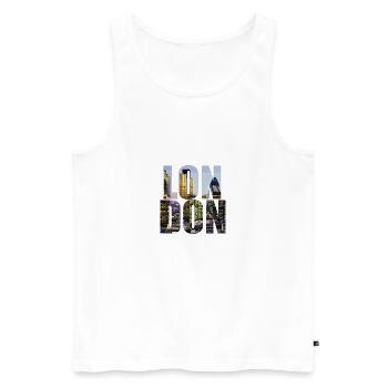 Toits de Londres - Débardeur bio Premium Homme - blanc - Devant - Michal (187cm)