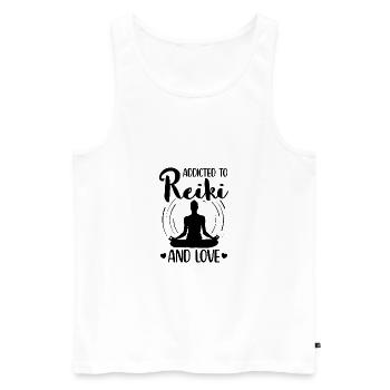 Reiki - Débardeur bio Premium Homme - blanc - Devant - Michal (187cm)