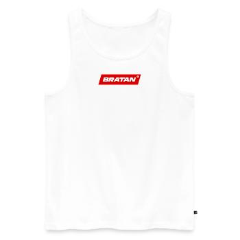 BRATAN - rotweiss - Männer Premium Bio Tank Top - Weiß - Vorne - AI Model Male 178 light (178cm)