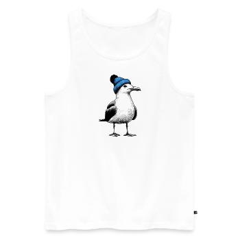 North Sea Harbor Moin Seagull Bonnet Bleu - Débardeur bio Premium Homme - blanc - Devant - Michal (187cm)