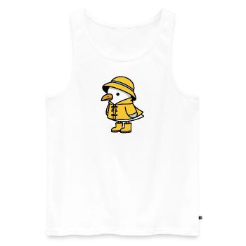 North Sea Rain Seagull Yellow Raincoat Rubber Boots - Men's Premium Organic Tank Top - white - Front - Michal (187cm)