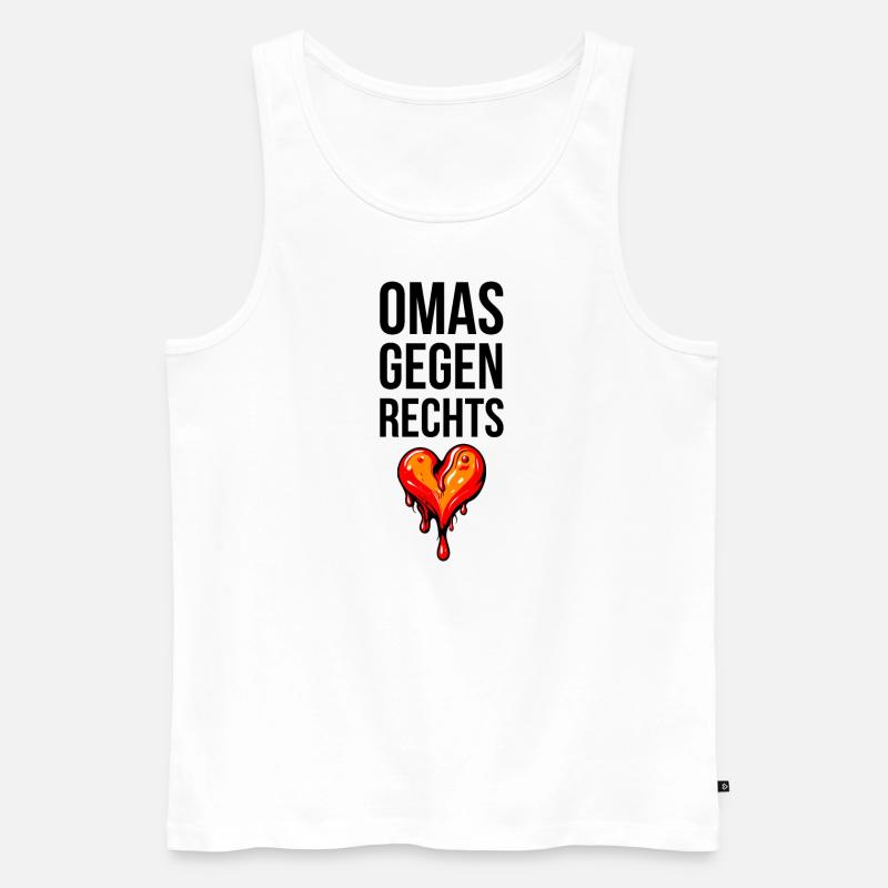 OMAS GEGEN RECHTS mit Herz - Männer Premium Bio Tank Top - Weiß