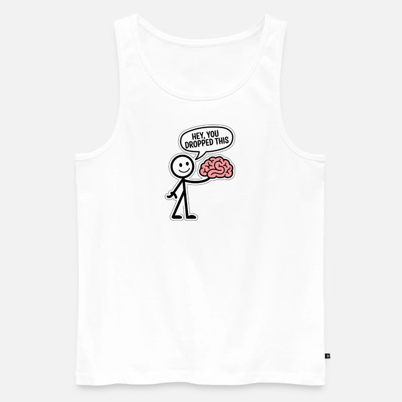 Brain Drop - Männer Premium Bio Tank Top - Weiß
