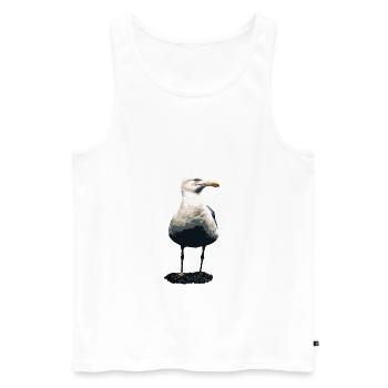mouette - Débardeur bio Premium Homme - blanc - Devant - AI Model Male 178 light (178cm)