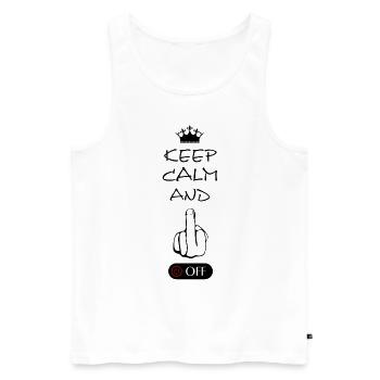 Fuck off, fucking, fuck you, fuck off - Männer Premium Bio Tank Top - Weiß - Vorne - Michal (187cm)