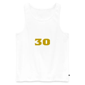 30. 30 YEARS. 30th ANNIVERSARY. 30TH ANNIVERSARY. - Men's Premium Organic Tank Top - white - Front - AI Model Male 178 light (178cm)