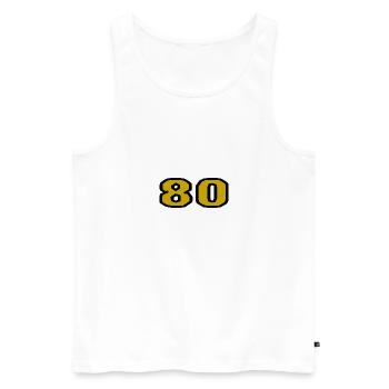 80. 80 JAHRE. 80-JÄHRIGES JUBILÄUM. 80. GEBURTSTAG. - Männer Premium Bio Tank Top - Weiß - Vorne - AI Model Male 178 light (178cm)