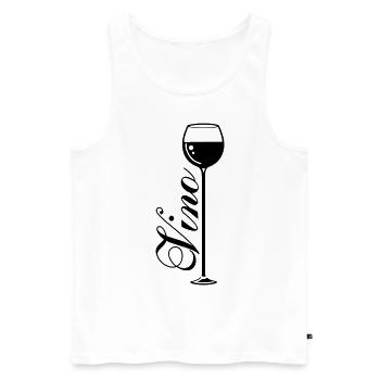 Wine Symbol Glass - Men's Premium Organic Tank Top - white - Front - Michal (187cm)