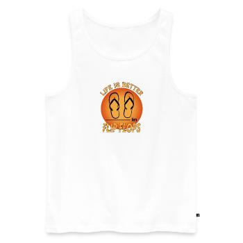 Flip Flops Sandalen Schuhe Life is better - Männer Premium Bio Tank Top - Weiß - Vorne - AI Model Male 178 light (178cm)