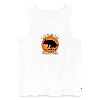 Wiener Schnitzel Fast Food Life is better - Männer Premium Bio Tank Top - Weiß - Vorne - Michal (187cm)