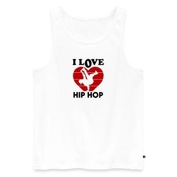 I Love Hip Hop Ich liebe Hip Hop Dancing Tanzen - Männer Premium Bio Tank Top - Weiß - Vorne - Michal (187cm)