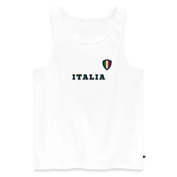 ITALIA - Men's Premium Organic Tank Top - white - Front - Michal (187cm)