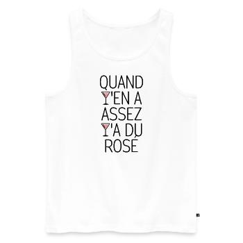 Quand y'en a assez y'a du rosé - Débardeur bio Premium Homme - blanc - Devant - AI Model Male 178 light (178cm)