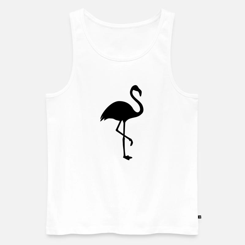 Flamingo Silhouette Trend - Männer Premium Bio Tank Top - Weiß