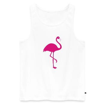 Flamingo pink Sommer Sonne Strand - Männer Premium Bio Tank Top - Weiß - Vorne - Michal (187cm)