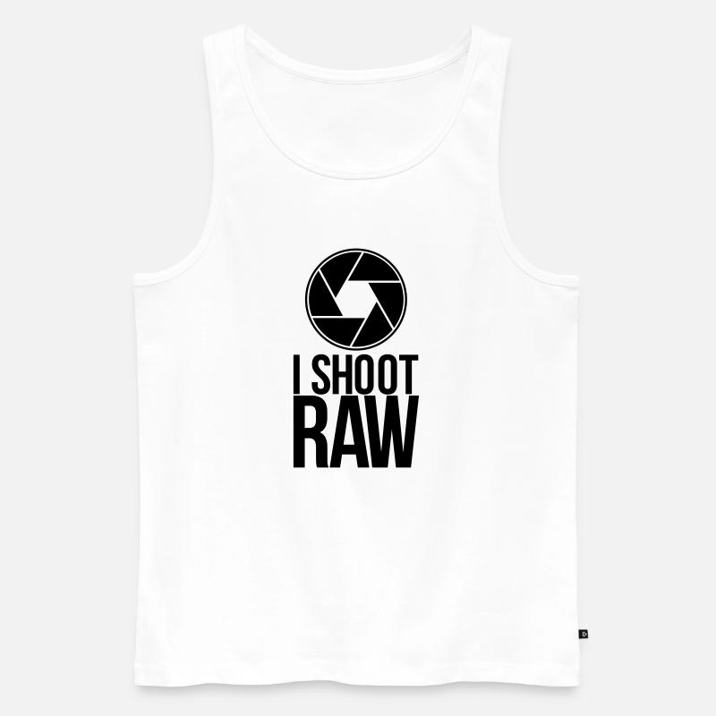 shoot raw - Männer Premium Bio Tank Top - Weiß