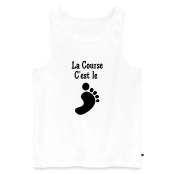 Laufen / Running / Jogging / Joggen / Marathon - Männer Premium Bio Tank Top - Weiß - Vorne - Michal (187cm)