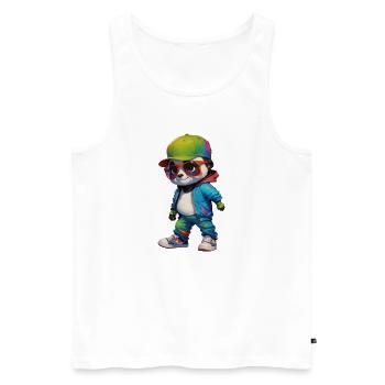 Cute & Cool Teenage Panda Bear Boy - Men's Premium Organic Tank Top - white - Front - AI Model Male 178 light (178cm)