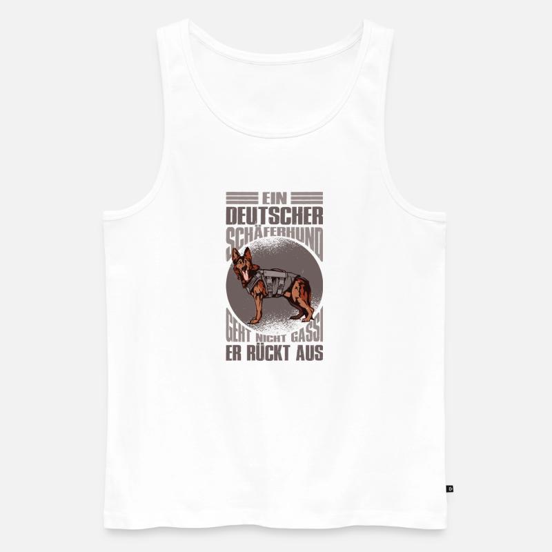 Schäferhund Geschenke Hund Herrchen Gassi - Männer Premium Bio Tank Top - Weiß