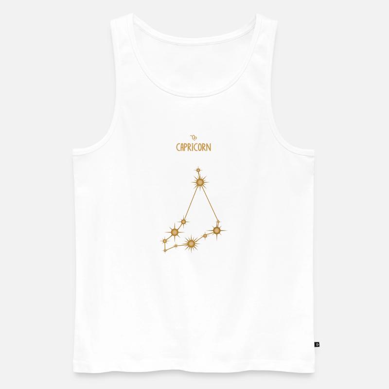 Steinbock Sternzeichen Sternbild Sternbild Golden - Männer Premium Bio Tank Top - Weiß
