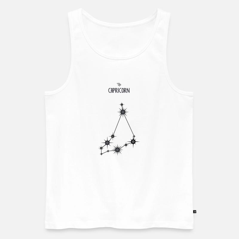 Steinbock Sternzeichen Sternbild Schwarz & Grau - Männer Premium Bio Tank Top - Weiß