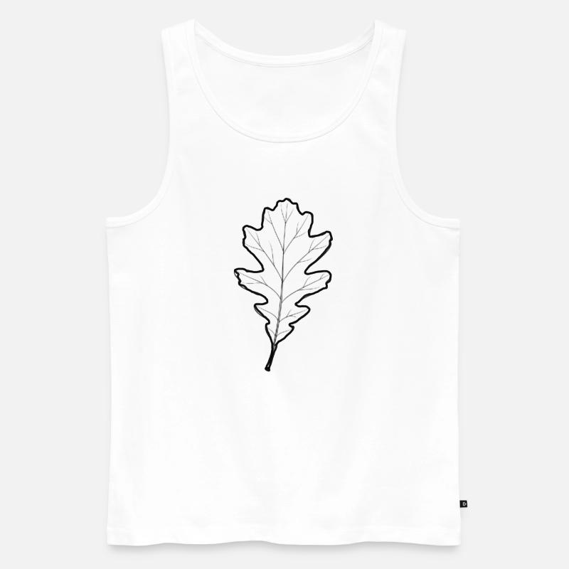 LiGu-Design - Eichenblatt Umriss  - Männer Premium Bio Tank Top - Weiß