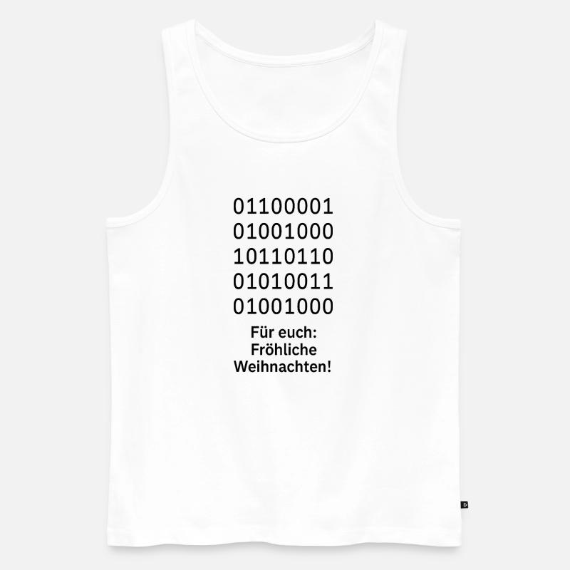 Binary Code Weihnachtszauber - Männer Premium Bio Tank Top - Weiß