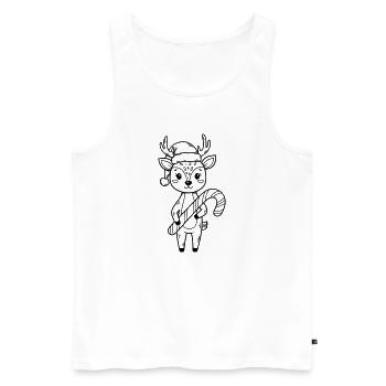 Mignonne dessin animé de Faon de Noël - Débardeur bio Premium Homme - blanc - Devant - Michal (187cm)