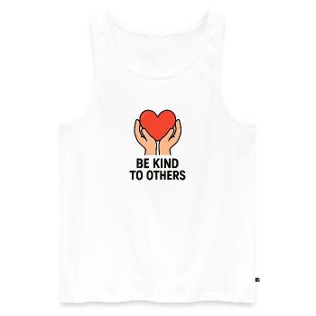 Hands Holding Heart of Kindness - Men's Premium Organic Tank Top - white - Front - AI Model Male 178 light (178cm)