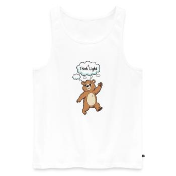 Think Light Bear Cartoon Motif - Men's Premium Organic Tank Top - white - Front - Michal (187cm)