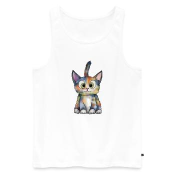 buntes_Kaetzchen - Men's Premium Organic Tank Top - white - Front - AI Model Male 178 light (178cm)