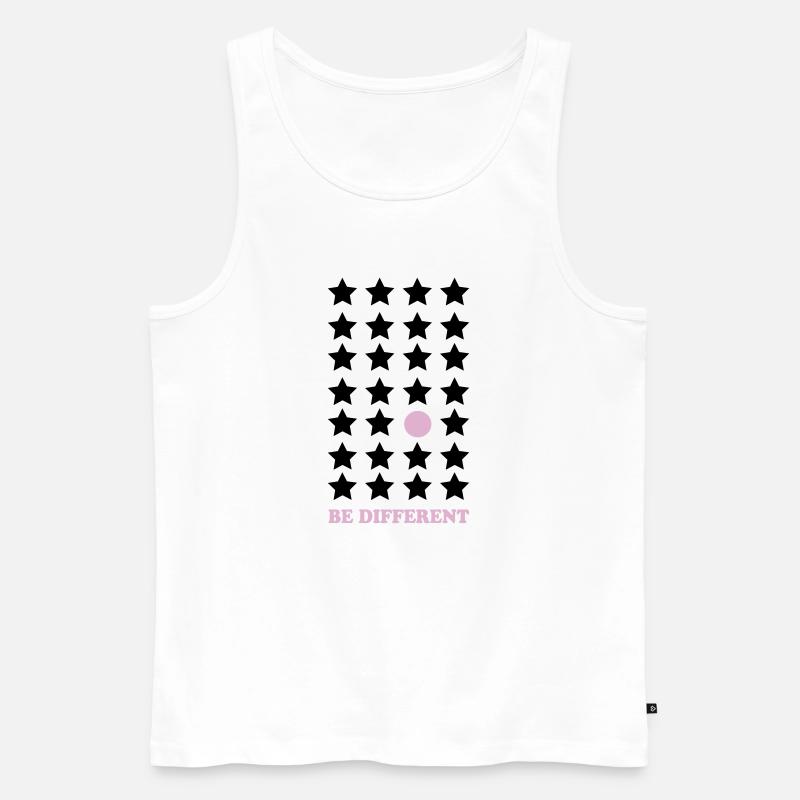 Sei Anders – Pastellpunkt Be Different - Männer Premium Bio Tank Top - Weiß