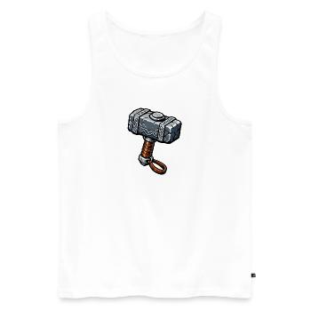 Mjölnir Runenhammer Grafik - Männer Premium Bio Tank Top - Weiß - Vorne - Michal (187cm)