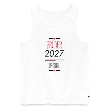 Brother's Heart Lettering with Heart - Men's Premium Organic Tank Top - white - Front - Michal (187cm)