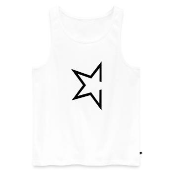 star - Männer Premium Bio Tank Top - Weiß - Vorne - Michal (187cm)