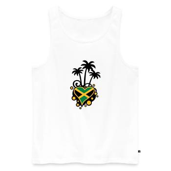 Palmen-Design (Jamaika-Herz) - Männer Premium Bio Tank Top - Weiß - Vorne - AI Model Male 178 light (178cm)