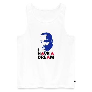 MARTIN LUTHER KING - Männer Premium Bio Tank Top - Weiß - Vorne - AI Model Male 178 light (178cm)