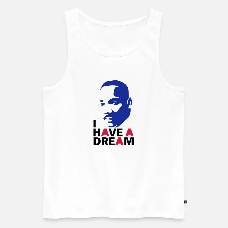 MARTIN LUTHER KING - Männer Premium Bio Tank Top - Weiß