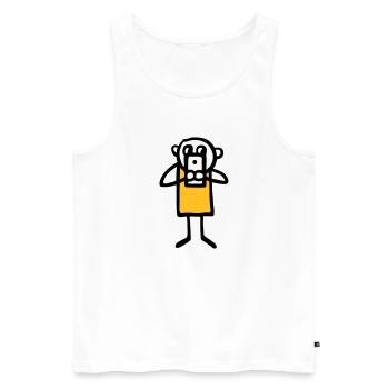 Männchen mit großem Handy - V2 - Männer Premium Bio Tank Top - Weiß - Vorne - AI Model Male 178 light (178cm)