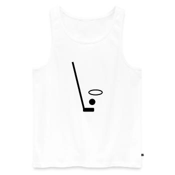 Golf - Ball vorm Loch - Männer Premium Bio Tank Top - Weiß - Vorne - Michal (187cm)