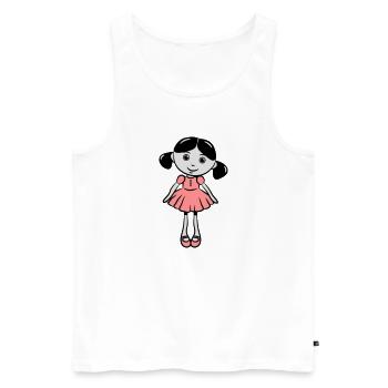 Puppe süss nett - Männer Premium Bio Tank Top - Weiß - Vorne - Michal (187cm)