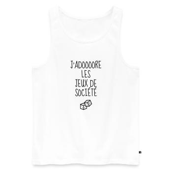 Board Game Brettspiel Jeu de Société Geek - Men's Premium Organic Tank Top - white - Front - AI Model Male 178 light (178cm)