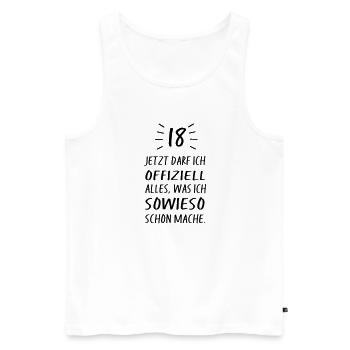 18 Geburtstag - Männer Premium Bio Tank Top - Weiß - Vorne - Michal (187cm)