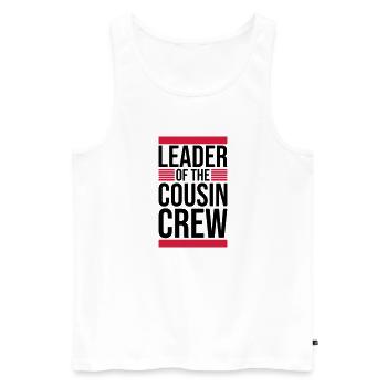 Leader Cousin Crew Team - Débardeur bio Premium Homme - blanc - Devant - Michal (187cm)